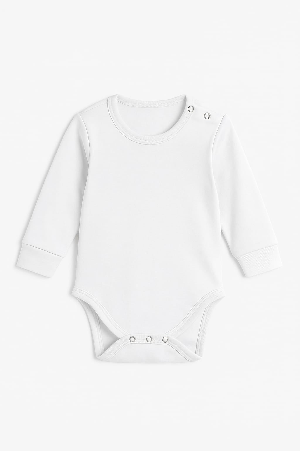 Noa Cocoon Egyptian Giza Cotton Long Sleeve Baby Vest - White
