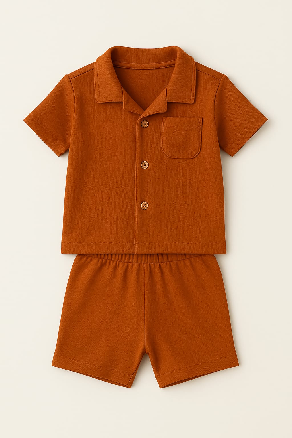 Short Sleeve Loungewear Set - Burnt Terracotta
