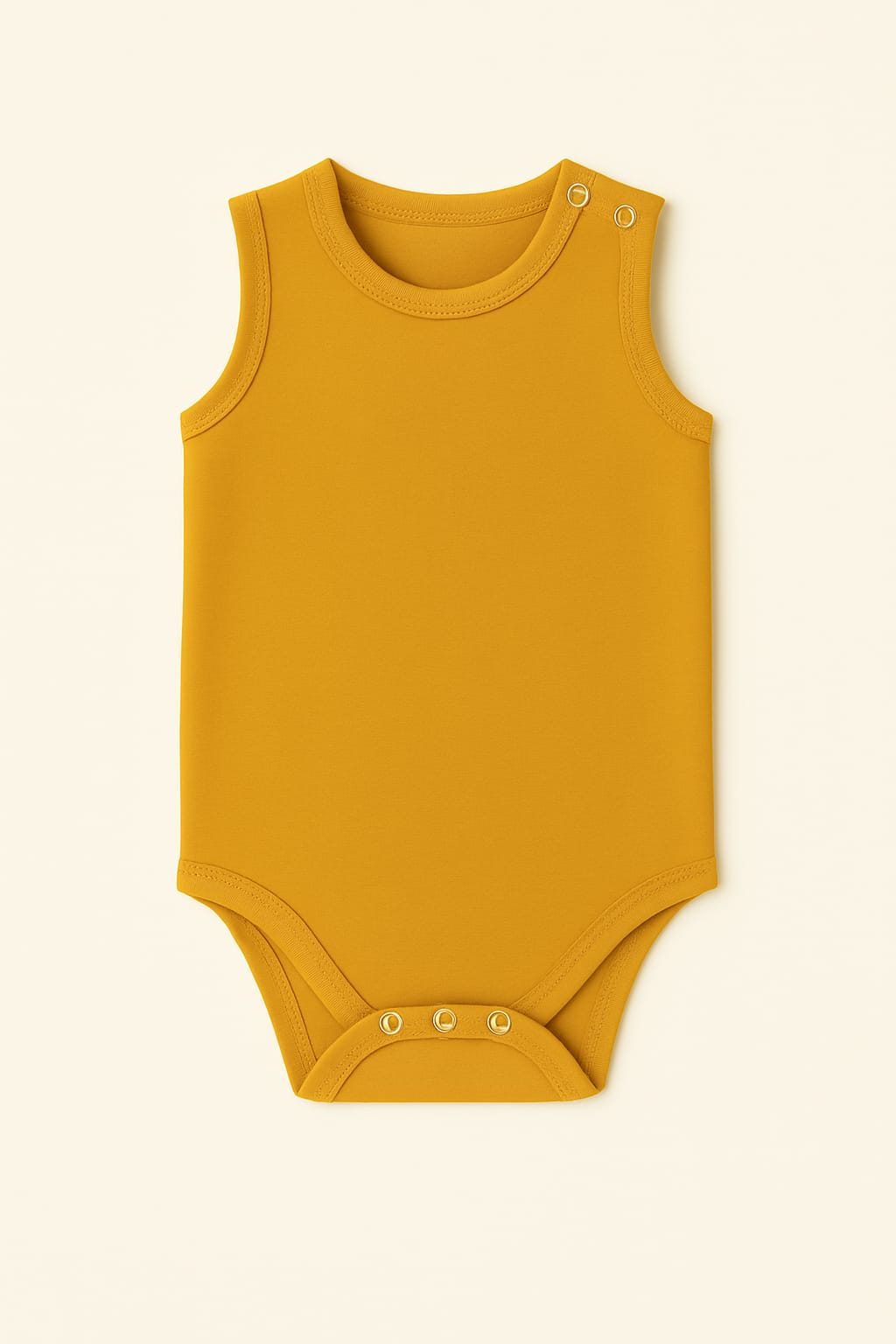 Noa Cocoon Egyptian Giza Cotton Sleeveless Baby Vest - Golden Mustard