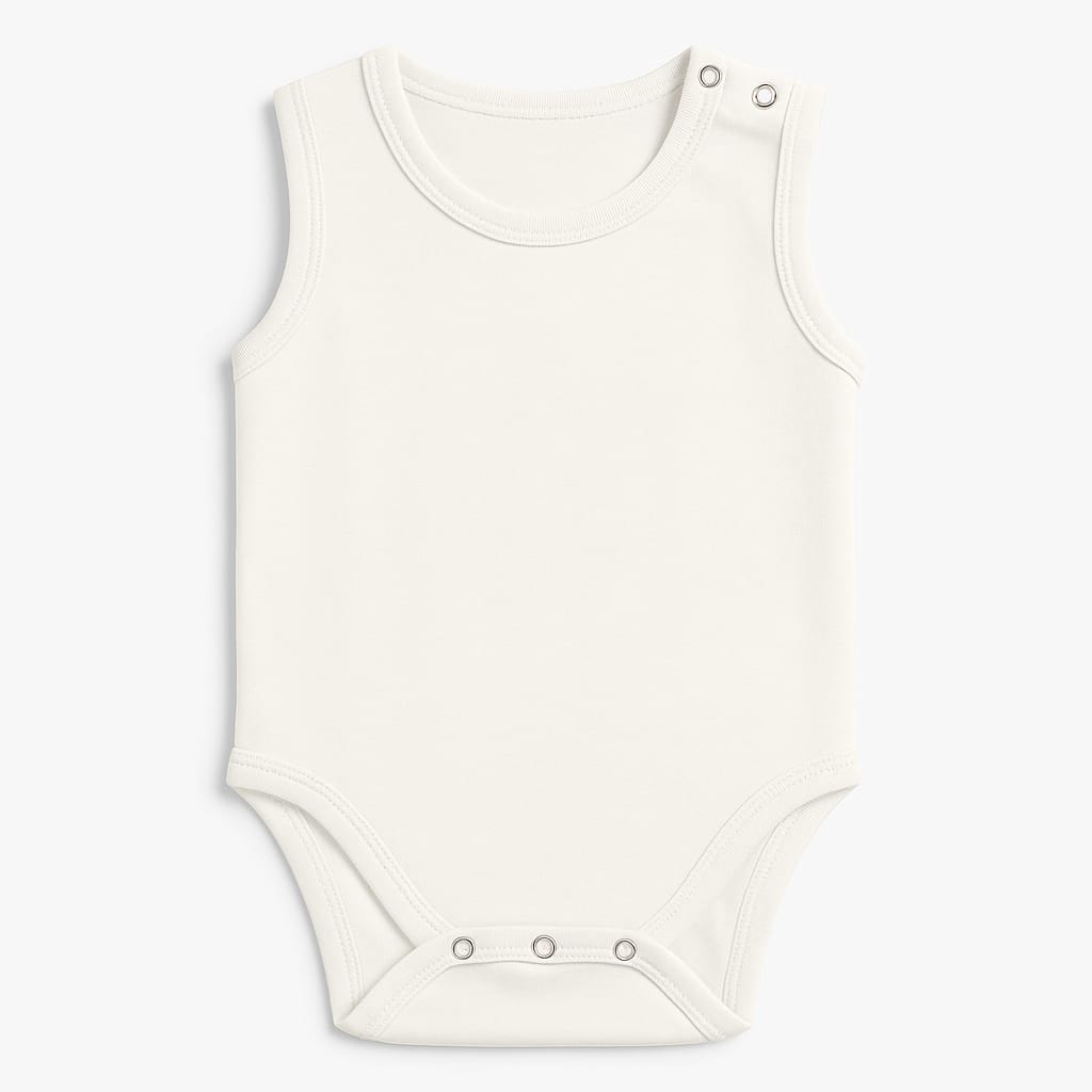Noa cocoon Egyptian Giza Cotton Sleeveless Baby Vest - White