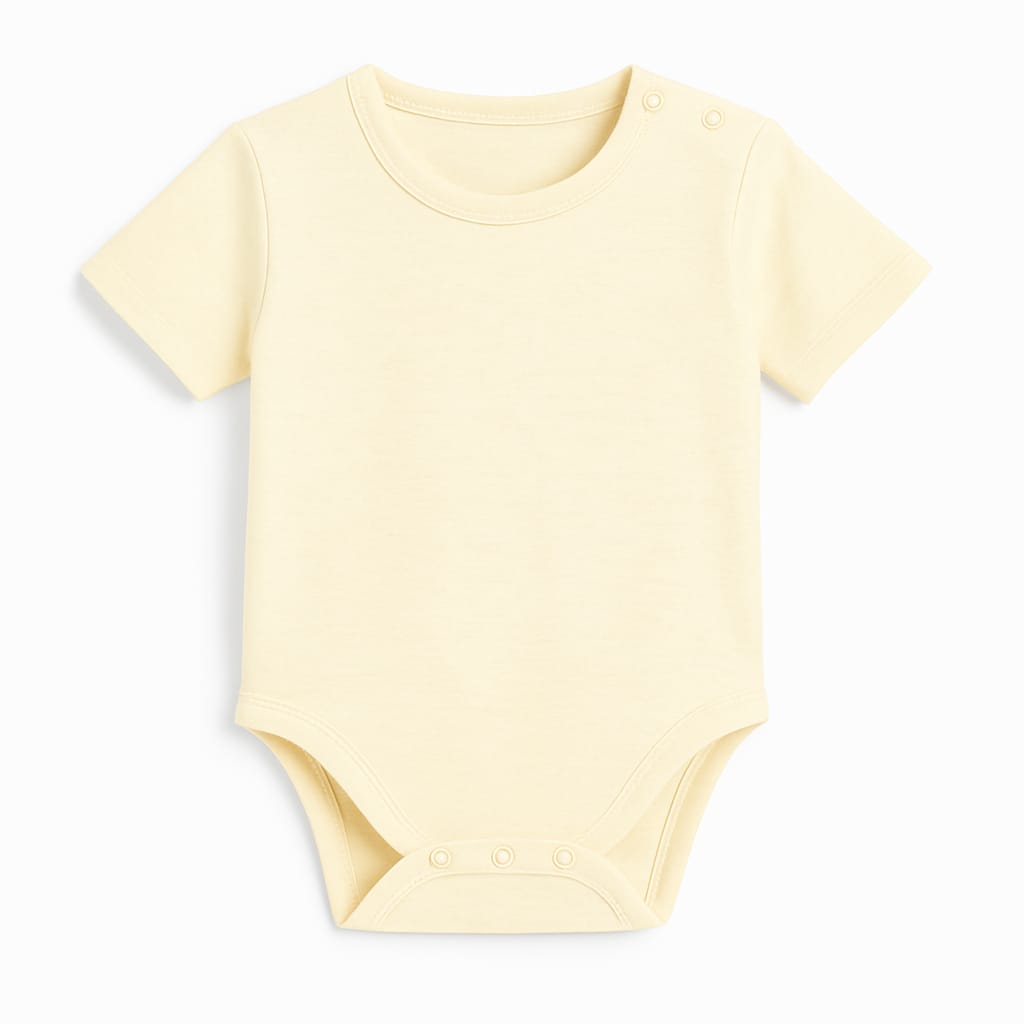 Noa cocoon Egyptian Giza Cotton Short Sleeve Baby Vest - Natural Cream