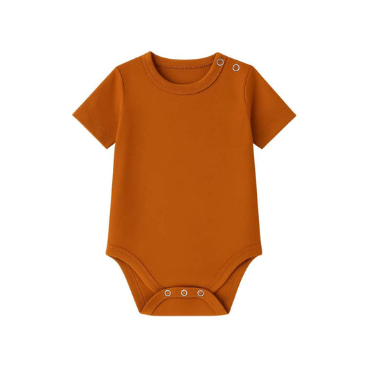 Noa Cocoon Egyptian Giza Cotton Short Sleeve Baby Vest - Burnt Terracotta