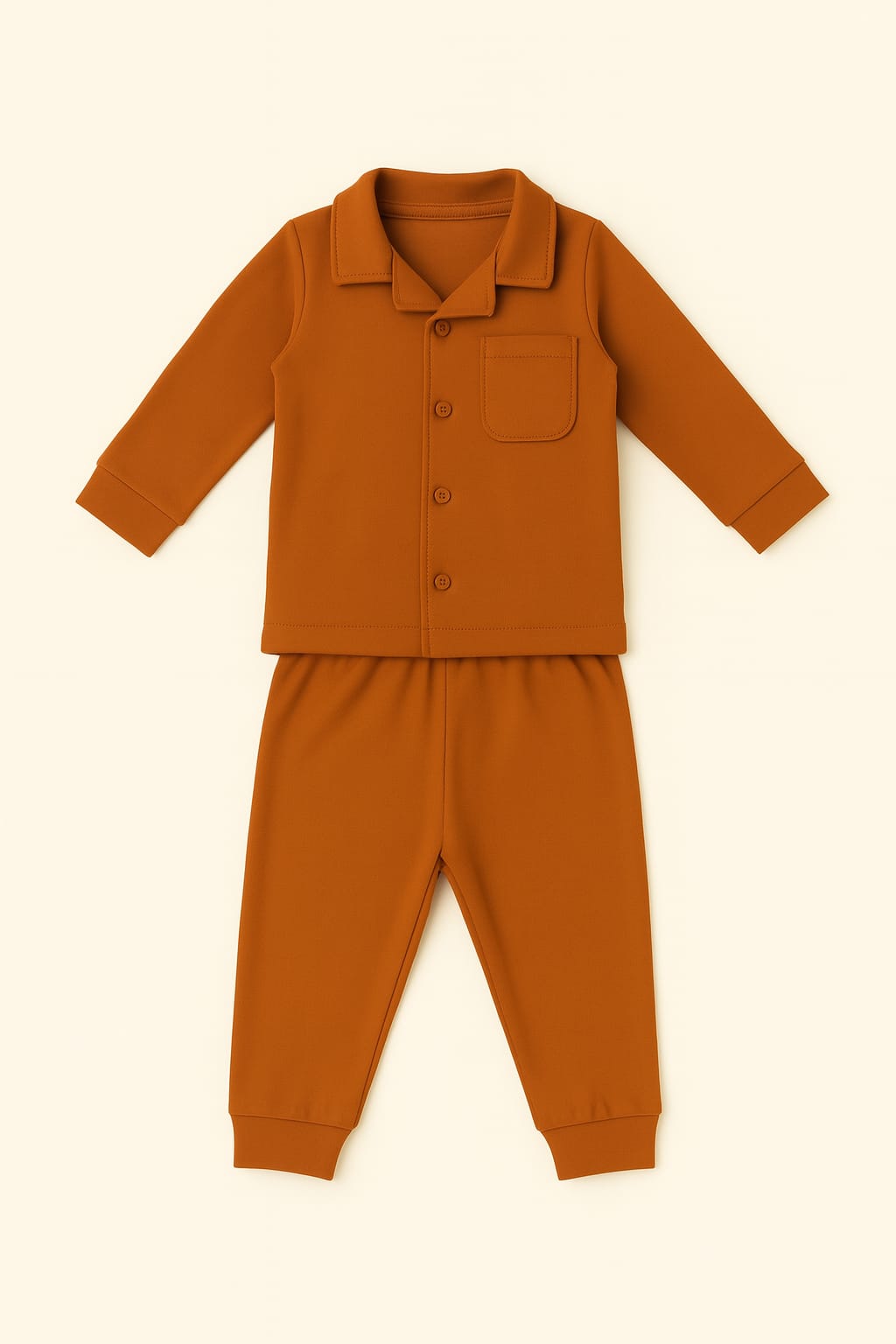 Long Sleeve Loungewear Set - Burnt Terracotta