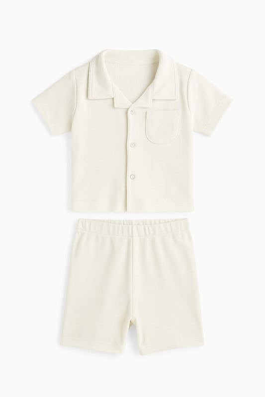 Short Sleeve Loungewear Set - White