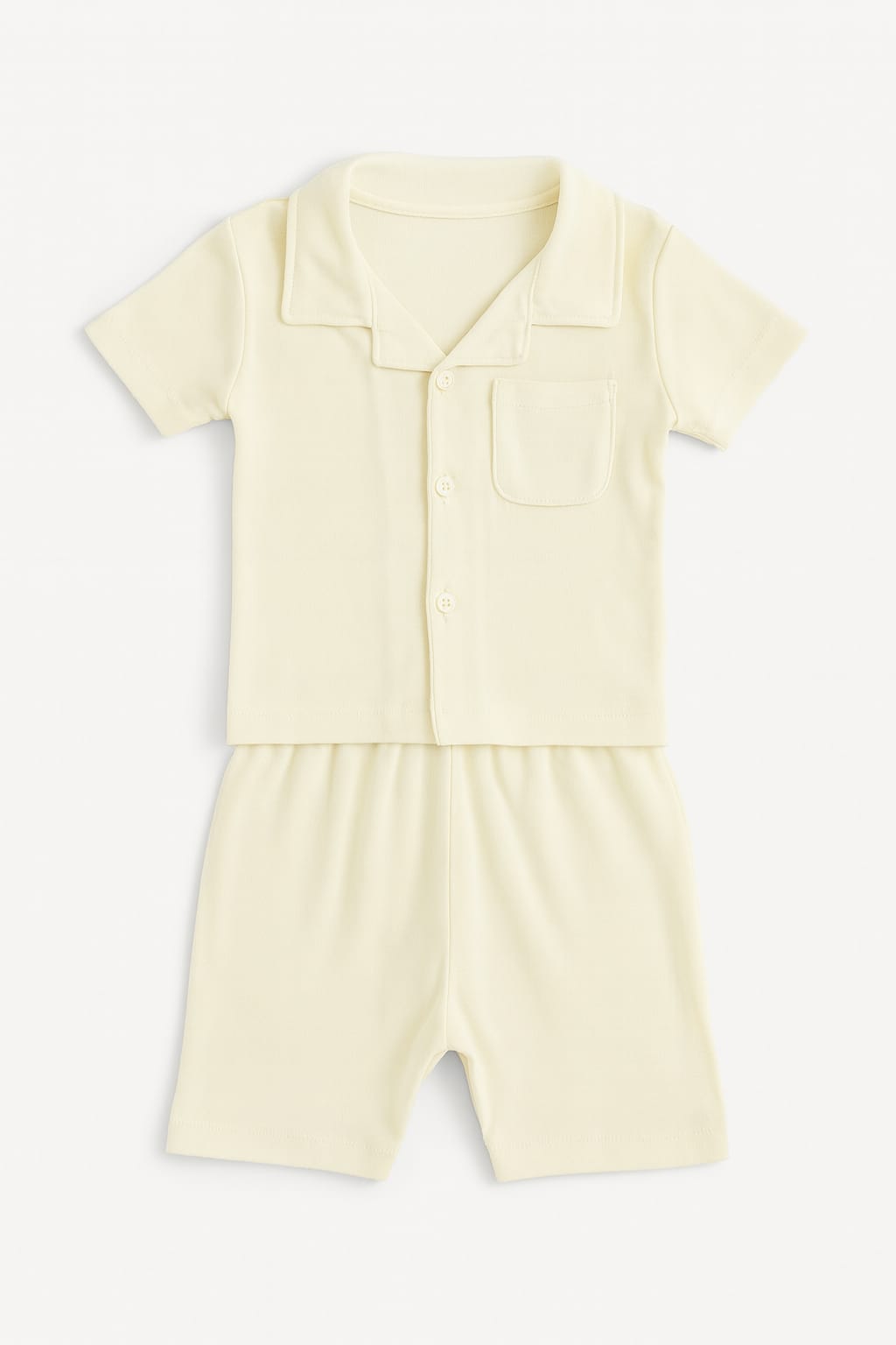 Short Sleeve Loungewear Set - Natural Cream