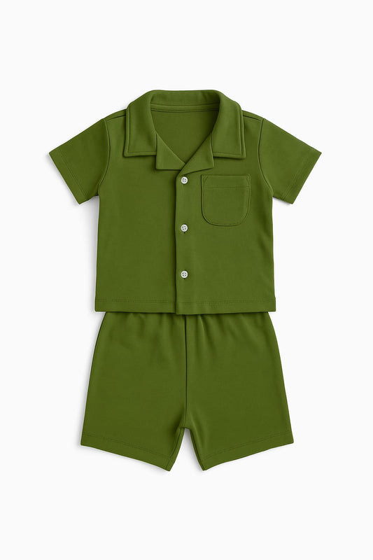 Short Sleeve Loungewear Set - Olive