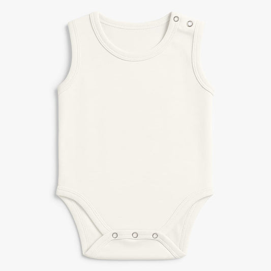 Noa cocoon Egyptian Giza Cotton Sleeveless Baby Vest - White
