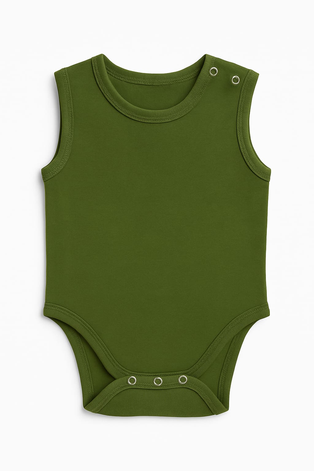 Noa Cocoon Egyptian Giza Cotton Sleeveless Baby Vest - Olive