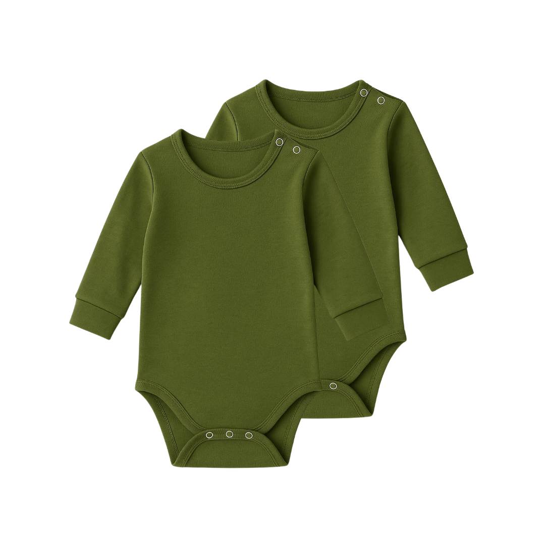 Noa Cocoon Egyptian Giza Cotton Long Sleeve Baby Vest - 2 pack