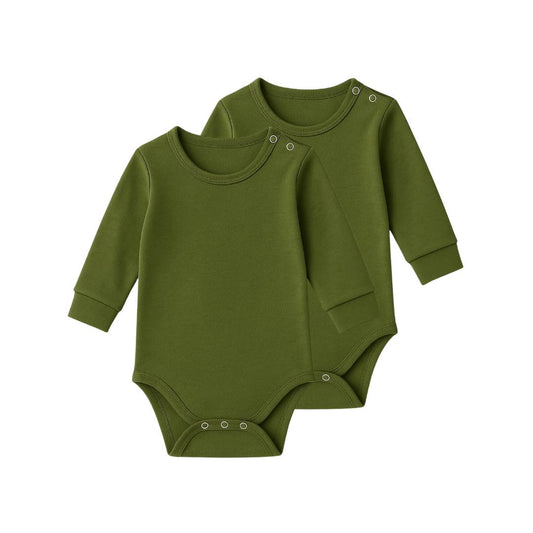Noa Cocoon Egyptian Giza Cotton Long Sleeve Baby Vest - 2 pack