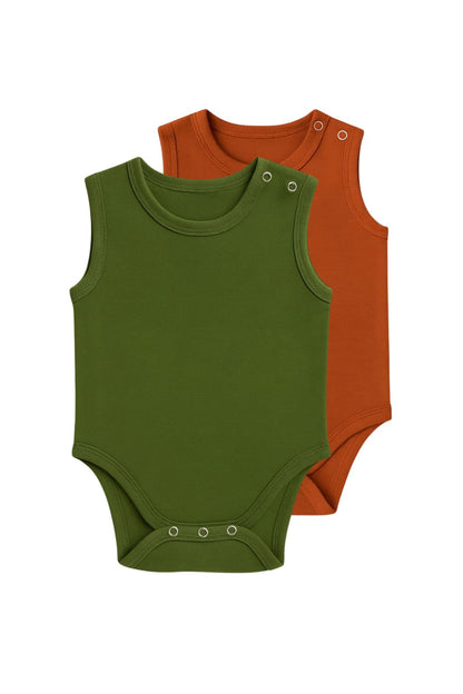 Noa cocoon Giza Cotton Sleeveless Baby Vest - 2 Pack